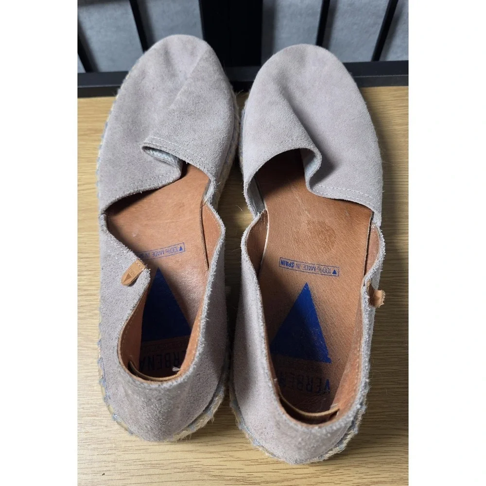 Verbenas Women's Size 41 / 10 Carmen Gray Suede Slip On Espadrille Flats